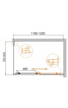 Душевой уголок CEZARES MOLVENO-AH-11-120/80-P-Cr