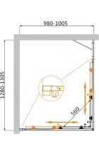 Душевой уголок CEZARES MOLVENO-AH-21-100+30-P-Cr