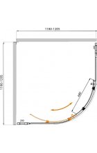 Душевой уголок CEZARES MOLVENO-R-11-100+20-P-Cr