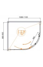 Душевой уголок CEZARES MOLVENO-RH-1-110/90-C-Cr-IV