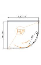 Душевой уголок CEZARES MOLVENO-RH-1-110/100-C-Cr-IV