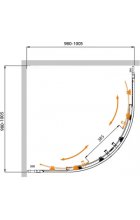 Душевой уголок CEZARES MOLVENO-R-22-80+20-P-Cr