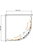 Душевой уголок CEZARES MOLVENO-R-22-90+30-C-Cr-IV