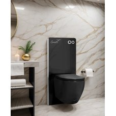 Инсталляция Cerutti SPA G111B из черного стекла, приставная, для подвесных унитазов