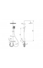 Душевая стойка Cerutti LEANDRO цвет графит Душевая стойка Cerutti LEANDRO цвет графит