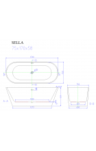 Акриловая ванна Cerutti SELLA CT9040 170х75
