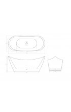 Акриловая ванна Cerutti NEMI170MB CT10508 170х74