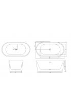 Акриловая ванна Cerutti RESIA170MWII CT10520 170х75