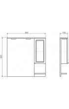 Зеркало-шкаф Comforty Севилья 85 слоновая кость