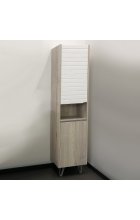 Шкаф-пенал Comforty Клеон 40 белый, дуб дымчатый напольный Шкаф-пенал Comforty Клеон 40 белый, дуб дымчатый напольный