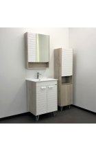 Шкаф-пенал Comforty Клеон 40 белый, дуб дымчатый напольный 
