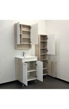 Шкаф-пенал Comforty Клеон 40 белый, дуб дымчатый напольный 