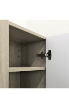 Шкаф-пенал Comforty Клеон 40 белый, дуб дымчатый напольный 