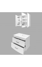 Тумба с раковиной Comforty Лаура 75-2 белый глянец подвесная