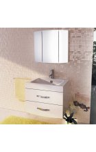 Тумба с раковиной Comforty Лаура 75-2 белый глянец подвесная