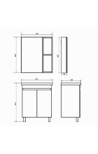 Тумба с раковиной Comforty Осло 70НД бетон светлый напольная