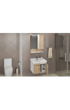 Тумба с раковиной Comforty Рига 60 дуб сонома подвесная