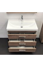 Тумба с раковиной Comforty Никосия 80Н дуб темный напольная