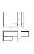 Зеркало-шкаф Comforty Франкфурт 90 бетон светлый