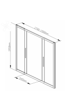 Душевая дверь DETO FB2 170-190 Black