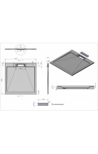 Душевой поддон Esbano из искусственного камня ESP-LX100G 100х100 см, серый