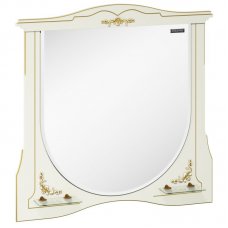 Зеркало Edelform Луиза-II 100 белое, патина золото, с подсветкой