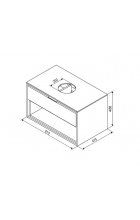 Тумба под накладную раковину Excellent TUTO 60 см, белый/дуб