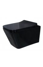 Унитаз подвесной GID Tr2144BL безободковый, черный глянцевый