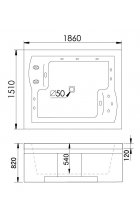 Гидромассажная ванна Gemy G9052 II B L