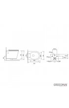 Унитаз подвесной Grossman Retro GR-4482MS безободковый, белый матовый