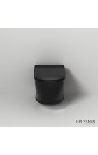 Унитаз подвесной Grossman Retro GR-4482BMS безободковый, черный матовый