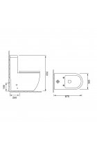 Унитаз моноблок Grossman GR-4496S напольный с тонкой крышкой, белый