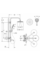 Душевая стойка Laguraty Thermostat 17050