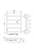 Полотенцесушитель Laris Виктория П5 400х500 электрический, левый