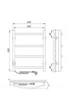 Полотенцесушитель Laris Классик П4 400х500 электрический, левый