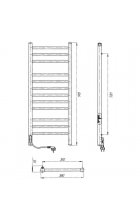 Полотенцесушитель Laris Астор ЧКЧ12 350х900 электрический, черный муар, левый