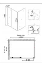 Душевой уголок Niagara Nova NG-42-10AG-A70G 100х70