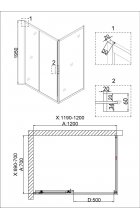 Душевой уголок Niagara Nova NG-42-12AG-A70G 120х70