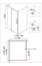 Душевой уголок Niagara Nova NG-43-9AG-A70G 90х70