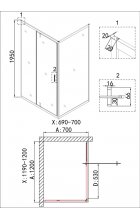 Душевой уголок Niagara Nova NG-43-12AG-A70G 120х70