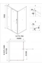 Душевой уголок Niagara Nova NG-63-11A-A80 110х80