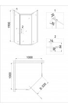 Душевой уголок Niagara NOVA NG- 6434-08 GOLD