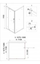 Душевая дверь Niagara Nova NG-43-11AG 110х195