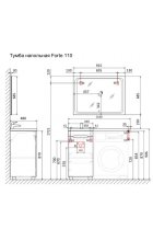 Тумба с раковиной для стиральной машины RAVAL Forte 110R напольная белая
