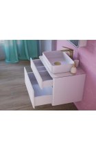 Тумба с раковиной RAVAL Pure 80 подвесная белая
