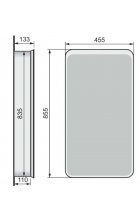 Зеркало-шкаф RAVAL Pure 46 с подсветкой