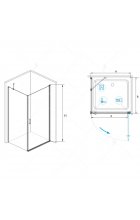 Душевой уголок RGW LE-34 (LE-03 + Z-14) 80х120 прозрачное стекло