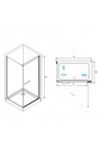 Душевой уголок RGW PA-48 (PA-03 + Z-12 + держатель) 80х70 стекло шиншила