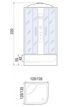 Душевой бокс RIVER TEMZA 135/135/55 MT