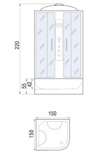 Душевой бокс RIVER TEMZA 150/150/55 TH 